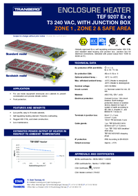 Thumbnail of document Data Sheet - TEF9207 Enclosure Heater w/Junction Box